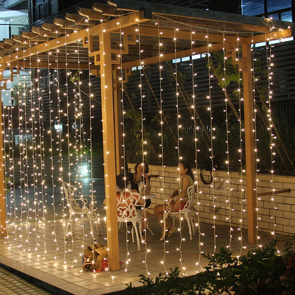 300LED Fairy String Light Curtain Light Warm White