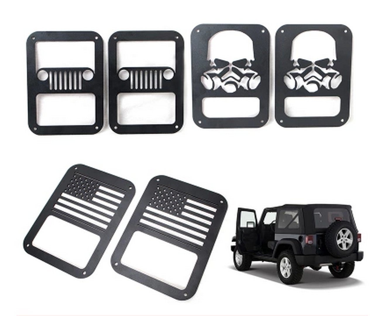2 X Tail lamp Tail light Cover Trim Guards Protector for Jeep Wrangler Sport X S