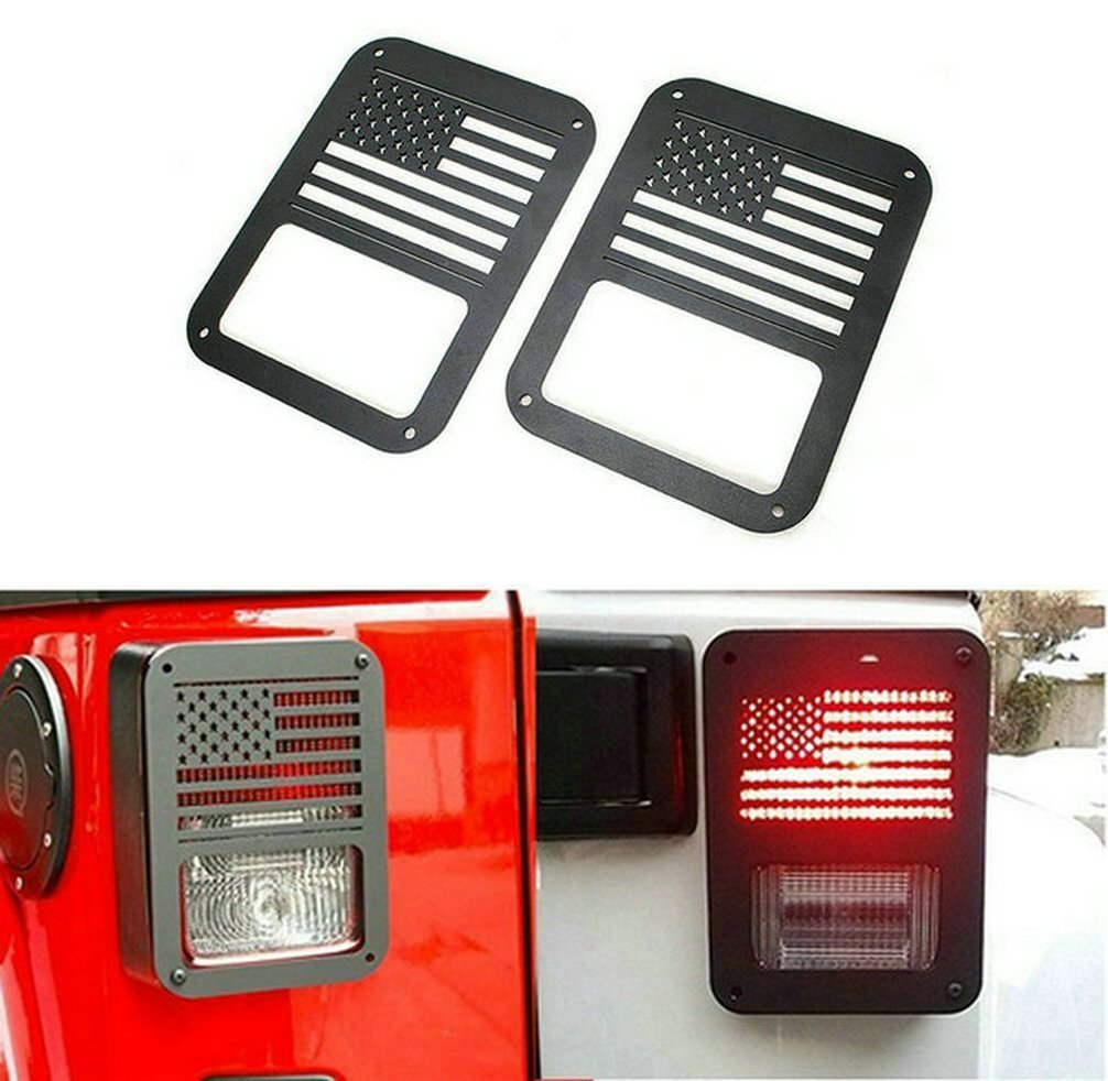 Tail Lamp Covers Light Covers for Jeep JK Wrangler (2007-2016) USA Flag