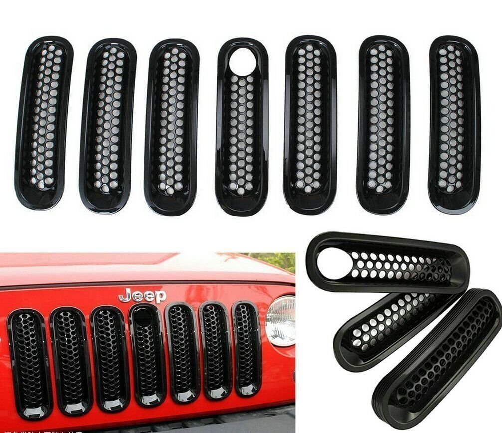 Black Front Grill Mesh Grille Insert For Jeep